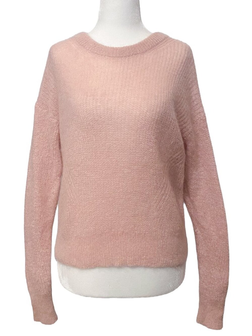 VERONICA BEARD Melinda Pink Mohair Alpaca Blend Crewneck Sweater
